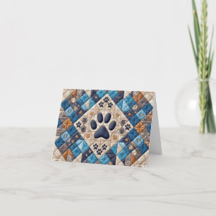Dog Pawprint Quilt Design Note Card