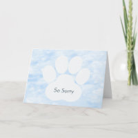 Dog Pawprint So Sorry Sympathy Card