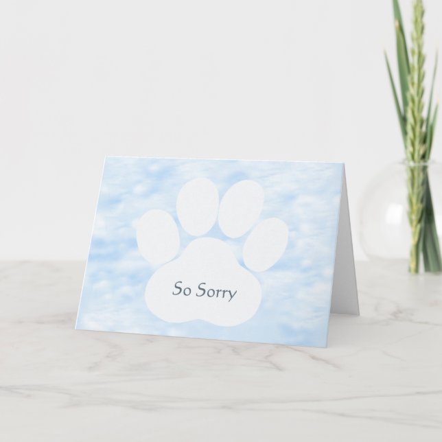 Dog Pawprint So Sorry Sympathy Card (Front)