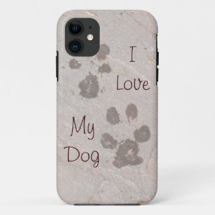 Dog Pawprints -I Love My Dog iPhone 5 case