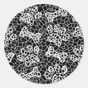 Dog Paws and Bones Faux Lace Art Print Classic Round Sticker