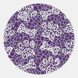 Dog Paws and Bones Faux Lace Art Print Classic Round Sticker