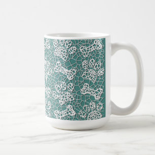 Dog Paws and Bones Faux Lace Art Print Coffee Mug