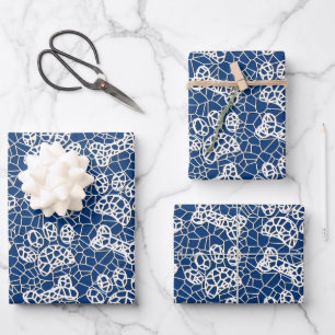 Dog Paws and Bones Faux Lace Art Print Wrapping Paper Sheet