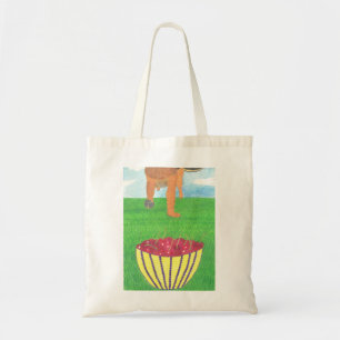 Dog paws and cherry bag