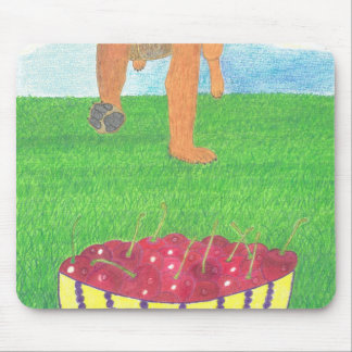 Dog paws and cherry mouse mat