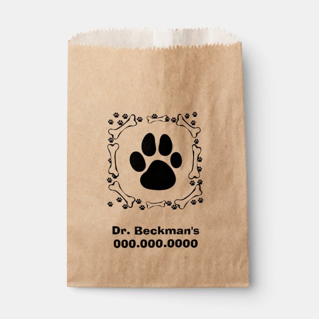 Dog Paws and Dog Bones Favour Bags (Front)