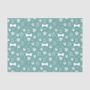 Dog Paws and Holiday Bones Pattern Tissue Paper