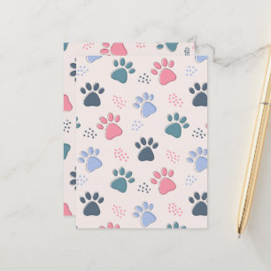 Dog Paws Animal Cute Pet Paws Gift For Pet Lovers Postcard