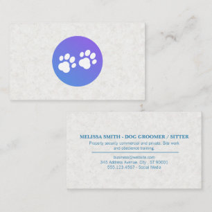 Dog Paws Animal Services Business Card