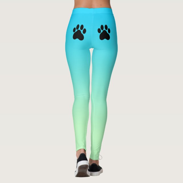 Dog + Paws Aqua Athleisure Yoga Pants Leggings (Back)