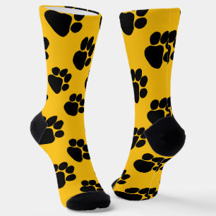 Dog Paws Birthday Gift Yellow  Socks
