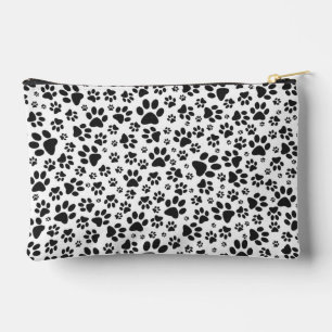 Dog Paws Black and White Polka Dot Accessory Pouch