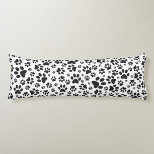 Dog Paws Black and White Polka Dot  Body Cushion