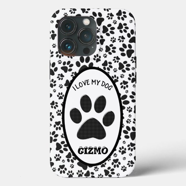Dog Paws Black and White Polka Dot  Case-Mate iPho Case-Mate iPhone Case (Back)