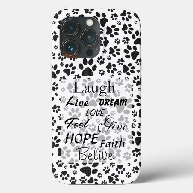 Dog Paws Black and White Polka Dot  Case-Mate iPho iPhone Case (Back)