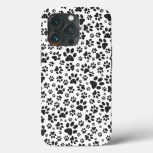 Dog Paws Black and White Polka Dot iPhone 13 Pro Case