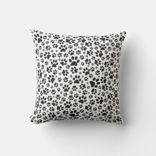Dog Paws Black and White Polka Dot  Cushion