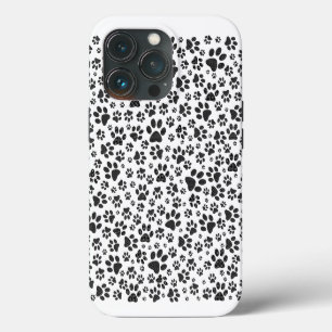 Dog Paws Black and White Polka Dot iPhone 13 Pro Case