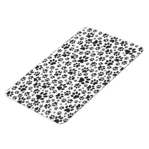 Dog Paws Black and White Polka Dot Magnet