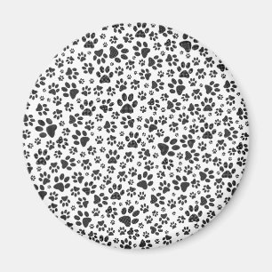Dog Paws Black and White Polka Dot Magnet
