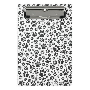 Dog Paws Black and White Polka Dot Mini Clipboard