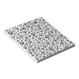Dog Paws Black and White Polka Dot Notepad