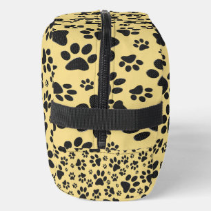 Dog Paws Black and White Polka Dot on butter cream Dopp Kit