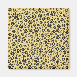 Dog Paws Black and White Polka Dot on butter cream Magnet