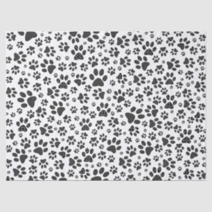 Dog Paws Black and White Polka Dot Tissue Paper