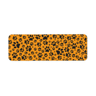 Dog Paws Black & White Polka Dot on dahlia orange