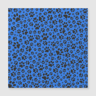Dog Paws Black & White Polka Dot on tech blue