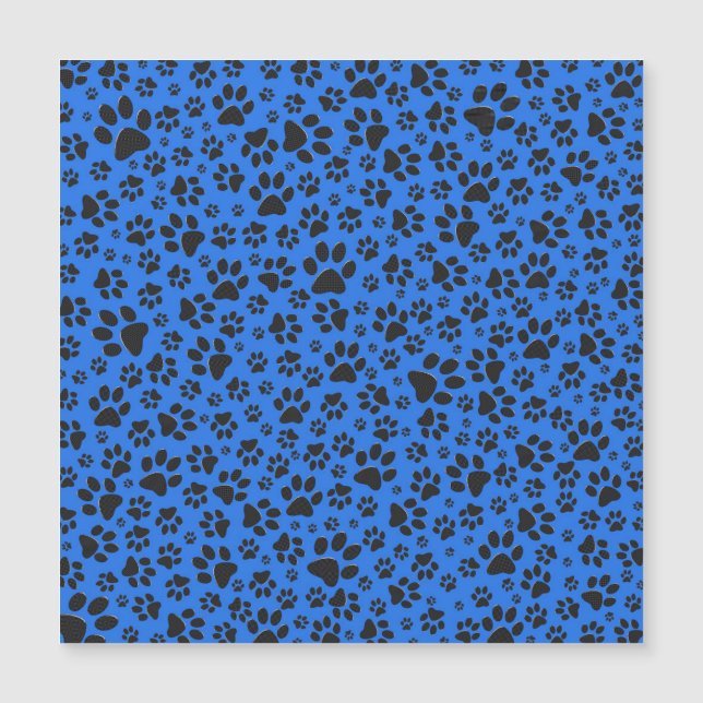 Dog Paws Black & White Polka Dot on tech blue (Front)