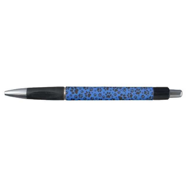 Dog Paws Black & White Polka Dot on tech blue (Front)