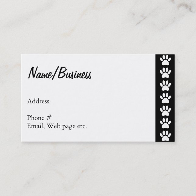 Dog Paws Business Card (Front)