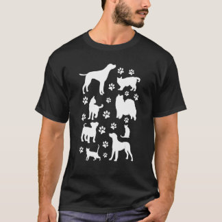 Dog Paws Cat   Dog     Cute Cats and Dogs T-Shirt