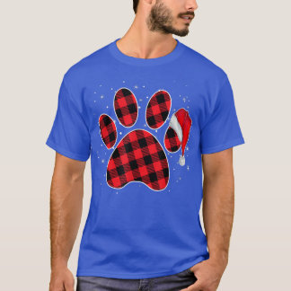 Dog Paws Christmas Pajamas Red Plaid Xmas Family M T-Shirt