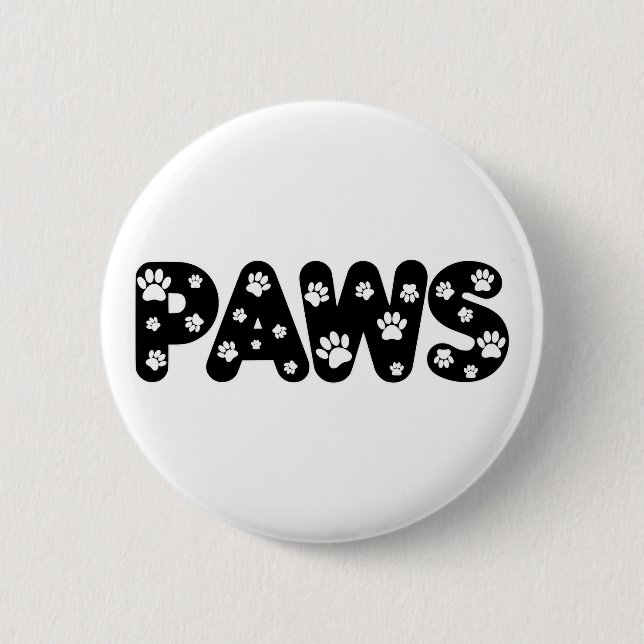 Dog Paws Custom Text 6 Cm Round Badge (Front)