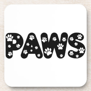 Dog Paws Custom Text Coaster