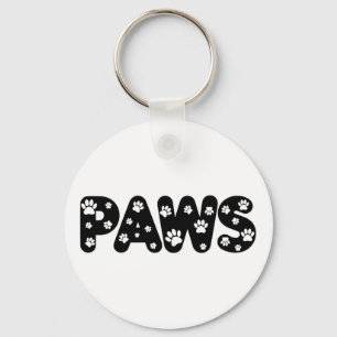 Dog Paws Custom Text Key Ring