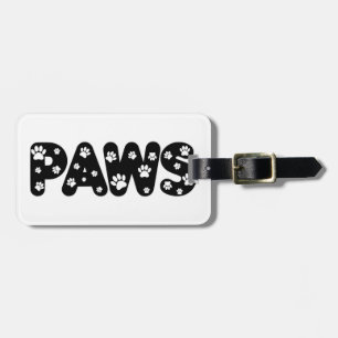 Dog Paws Custom Text Luggage Tag