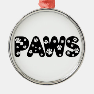 Dog Paws Custom Text Metal Tree Decoration