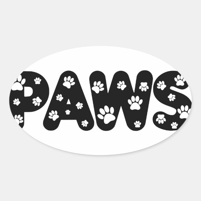 Dog Paws Custom Text Oval Sticker (Front)
