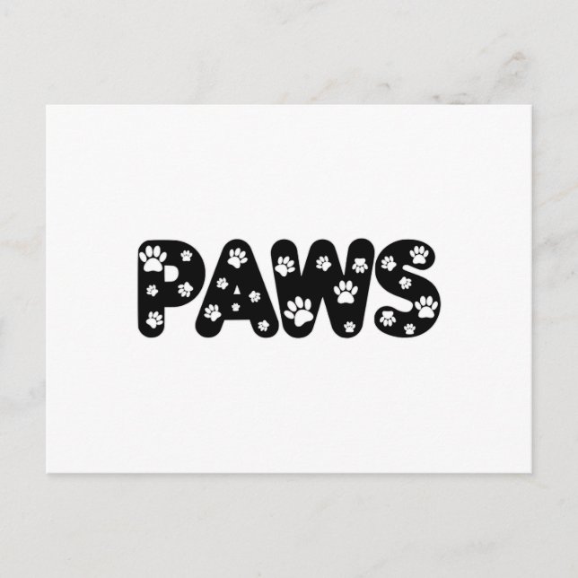Dog Paws Custom Text Postcard (Front)