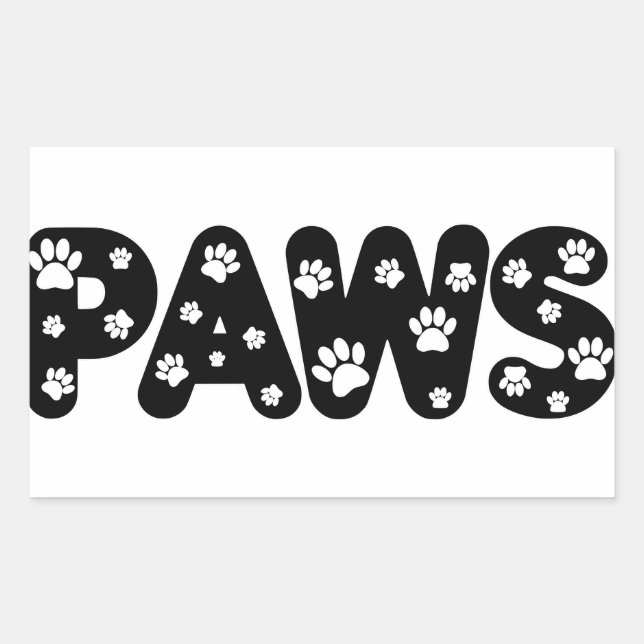 Dog Paws Custom Text Rectangular Sticker (Front)