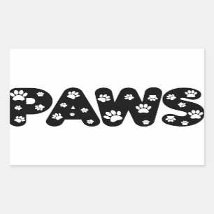 Dog Paws Custom Text Rectangular Sticker