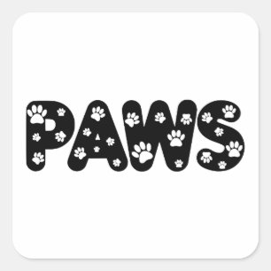 Dog Paws Custom Text Square Sticker