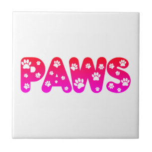 Dog Paws Custom Text Tile