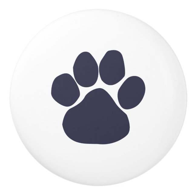 Dog Paws Decorative Ceramic Knob (Front)