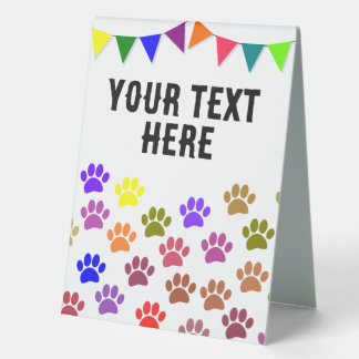Dog Paws Decorative Flags Custom Text